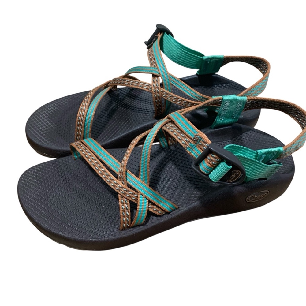 Chaco Z Cloud X2 Turquoise Brown Adjustable Sandals Women’s Size‎ 11